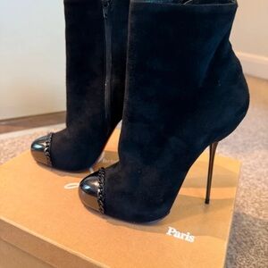 Christian Louboutin Black Suede Stiletto Boots